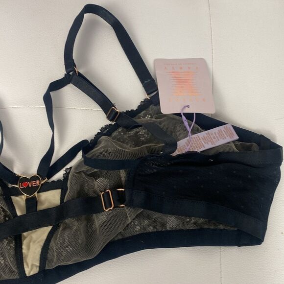 Savage X Fenty NWT Black Lace Bralette 2XL F - Picture 9 of 11